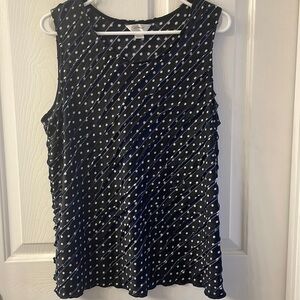 CJ Banks Navy Polka Dot Sleeveless Top X